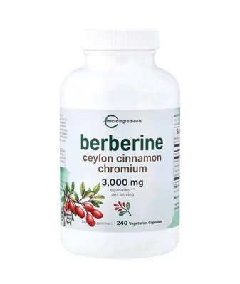 Берберин з корицею та хромом Micro Ingredients Berberine with Ceylon Cinnamon, Chromium вег.капсули №240
