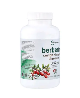 Берберин з корицею та хромом Micro Ingredients Berberine with Ceylon Cinnamon, Chromium вег.капсули №240