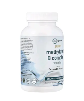 Метильований комплекс вітамінів групи B з вітаміном C Micro Ingredients Pure Methylated B Complex with Vitamin C, 240 капсул