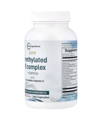 Метильований комплекс вітамінів групи B з вітаміном C Micro Ingredients Pure Methylated B Complex with Vitamin C, 240 капсул