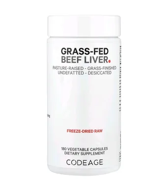 Печінка яловича Codeage Grass-Fed Beef Liver трав'яної відгодівлі, 180 капсул