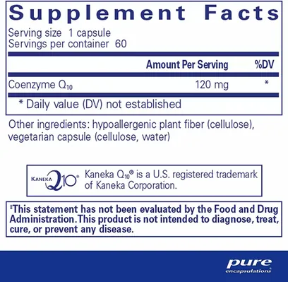Коензим Q10 Pure Encapsulations CoQ10 120 мг, 60 капсул