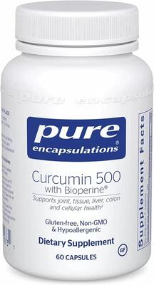 Куркумин с биоперином Pure Encapsulations Curcumin with Bioperine 500 мг, 60 капсул