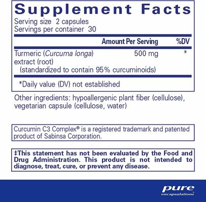 Куркумин Pure Encapsulations Curcumin 250 мг, 60 капсул