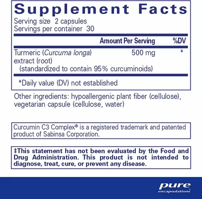 Куркумін Pure Encapsulations Curcumin 250 мг, 60 капсул