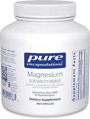 Магній Pure Encapsulations Magnesium (citrate/malate), 180 капсул