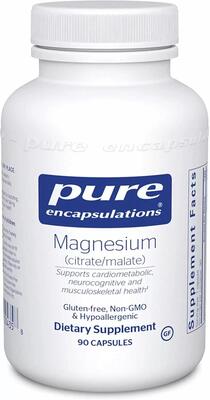 Магний Pure Encapsulations Magnesium (citrate/malate), 90 капсул