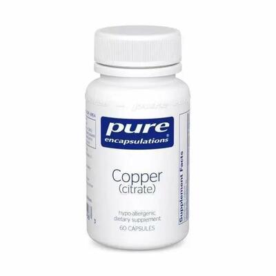 Медь (цитрат) Pure Encapsulations Copper (citrate), 60 капсул