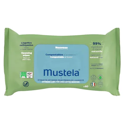 Серветки вологі Mustela дитячі очищуючі, 60 шт