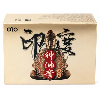 Презервативи OLO Gold Indian god oil ультратонкі з крапками та ребрами з пролонгувальним ефектом, 10 штук