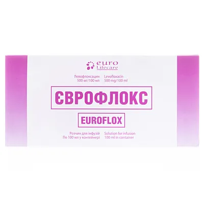 Єврофлокс розчин д/інф. 500 мг/100 мл по 100 мл у конт.