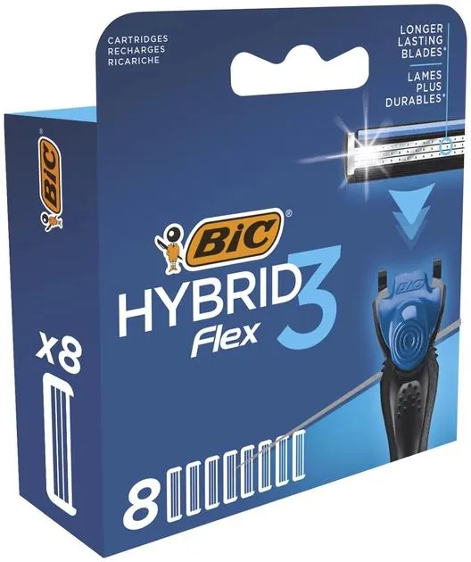 Змінні картриджі для бритви Bic Flex 3 Hybrid чоловічі, 8 шт