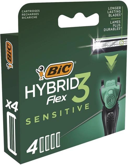 Сменные картриджи для бритвы Bic Flex 3 Hybrid Sensitive мужские, 4 шт