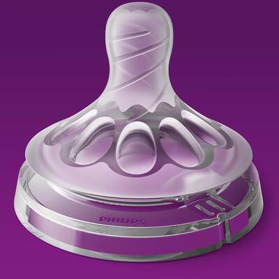 Соска силиконовая Philips Avent Natural 2.0 SCF043/27, 3 отверстия, от 3 месяцев, 2 шт