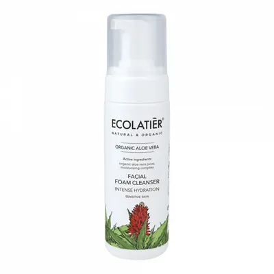 Пінка для обличчя Ecolatier Organic Aloe Vera очищуюча зволожуюча, 150 мл