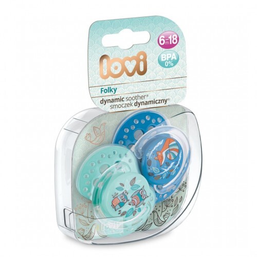 Пустышка силиконовая Lovi Folky динамическая, 22/843boy, 6-18 месяца, 2 шт