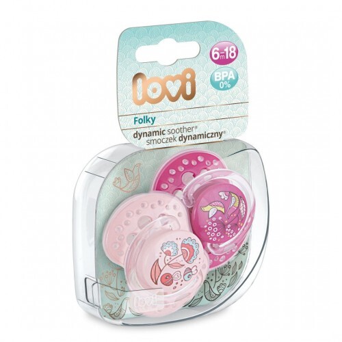 Пустышка силиконовая Lovi Folky динамическая, 22/843girl, 6-18 месяца, 2 шт