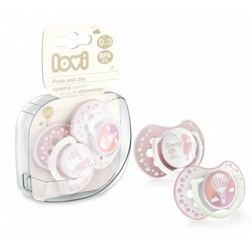 Пустушка силіконова Lovi Pride and joy динамічна, 22/844girl, 0-3 місяці, 2 шт