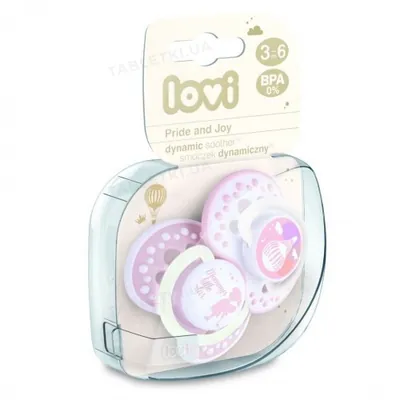 Пустушка силіконова Lovi Pride and joy динамічна, 22/845girl, 3-6 місяців, 2 шт