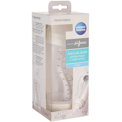Пляшечка Canpol Babies S-Shape 24/200 антиколікова з широким отвором, 310 мл