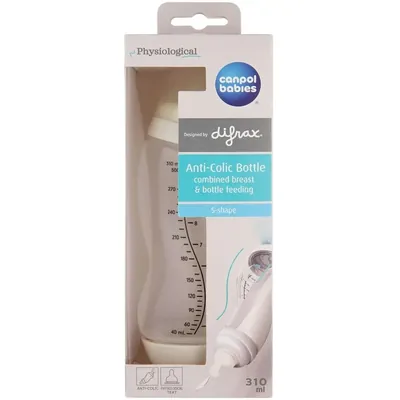 Пляшечка Canpol Babies S-Shape 24/200 антиколікова з широким отвором, 310 мл