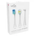 Насадки Vega VT-100 W Повний комплекс до звукової зубної щітки VT-800 W, білі, 2 штуки