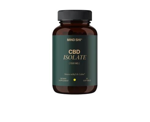 CBD (Канабидиол) Mind Shi Изолят 1500 мг, 60 мягких капсул