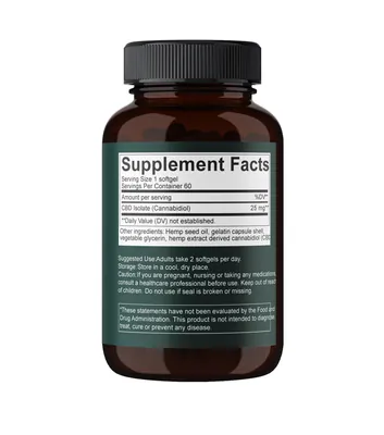 CBD (Канабідіол) Mind Shi Ізолят 1500 мг, 60 м'яких капсул