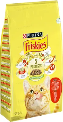 Корм сухий для кішок Purina Friskies з яловичиною, куркою і овочами, 10 кг