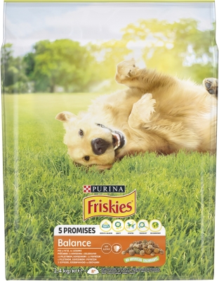 Корм сухой для взрослых собак Purina Friskies Balance с курицей, говядиной и овощами, 2,4 кг