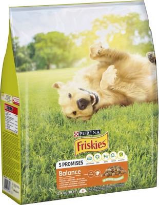 Корм сухой для взрослых собак Purina Friskies Balance с курицей, говядиной и овощами, 2,4 кг