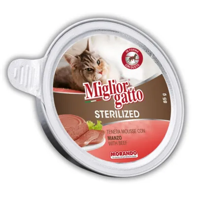 Корм вологий Morando Migliorgatto Sterilized для стерилізованих котів беззерновий мус з телятиною, 85 г