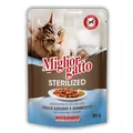 Корм вологий Morando Migliorgatto Sterilized для стерилізованих котів беззерновий риба та креветки шматочки в желе, 85 г