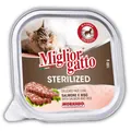 Корм вологий Morando Migliorgatto Sterilized для стерилізованих котів з лососем та рисом, 100 г