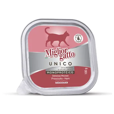 Корм вологий Morando Migliorgatto UNICO Delicious для котів прошутто, 100 г