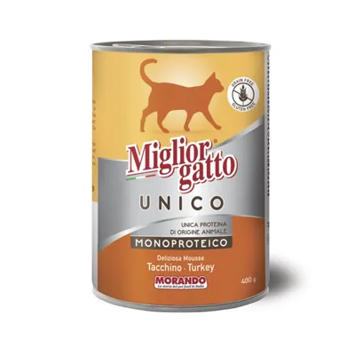 Корм вологий Morando Migliorgatto UNICO Rustic для котів індичка, 400 г