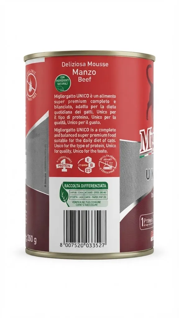 Корм вологий Morando Migliorgatto UNICO Rustic для котів телятина, 400 г