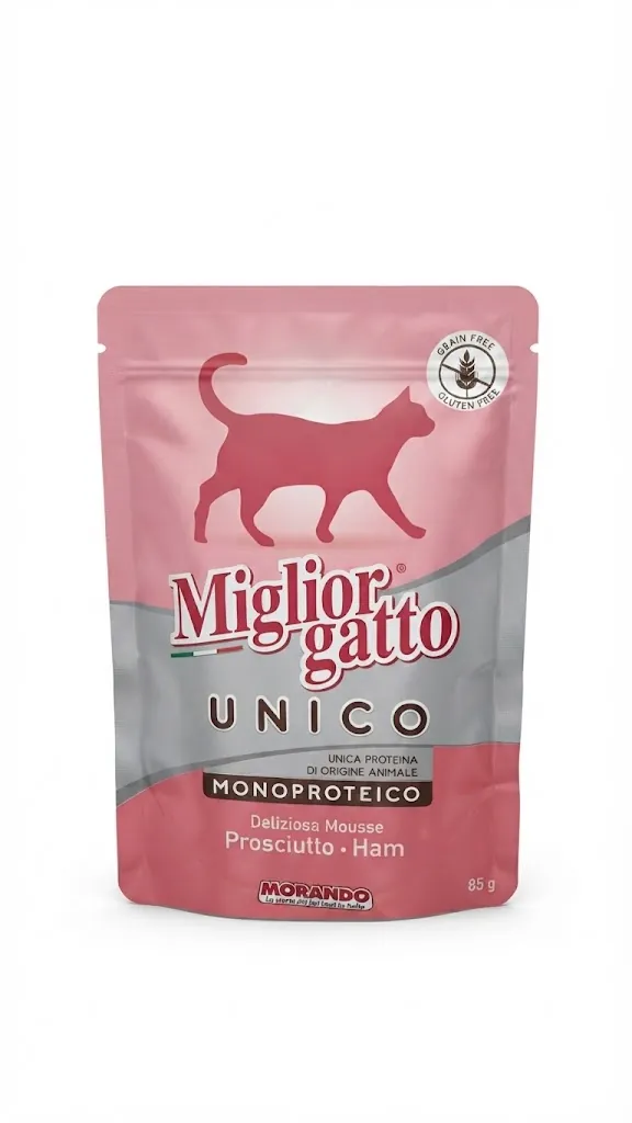 Корм вологий Morando Migliorgatto UNICO для котів мус з прошутто, 85 г