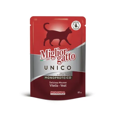 Корм вологий Morando Migliorgatto UNICO для котів мус з телятини, 85 г