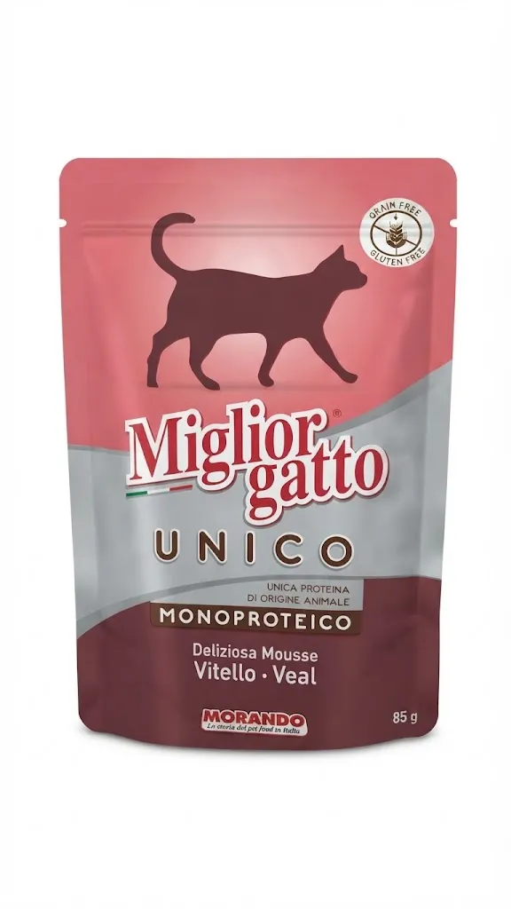 Корм вологий Morando Migliorgatto UNICO для котів мус з телятини, 85 г