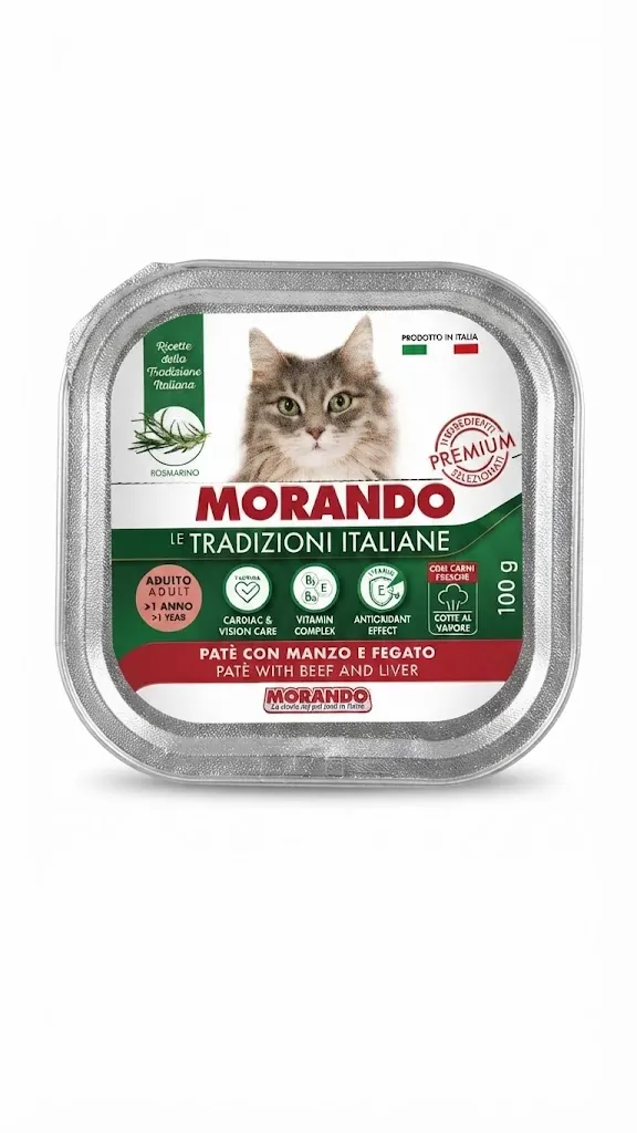 Корм вологий Morando Tradizioni для котів беззерновий паштет з із яловичиною та печінкою, 100 г