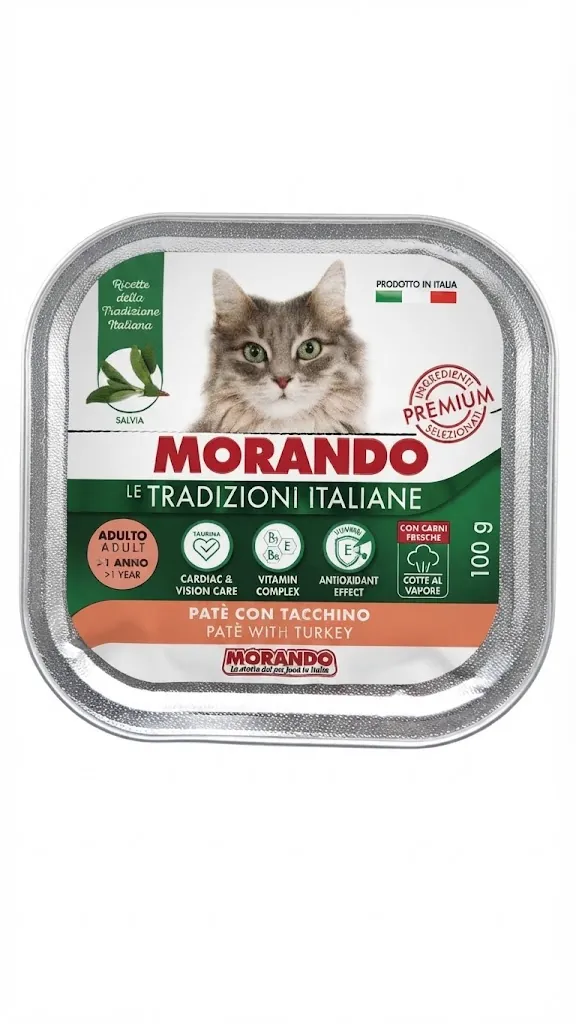 Корм вологий Morando Tradizioni для котів беззерновий паштет з індичкою, 100 г