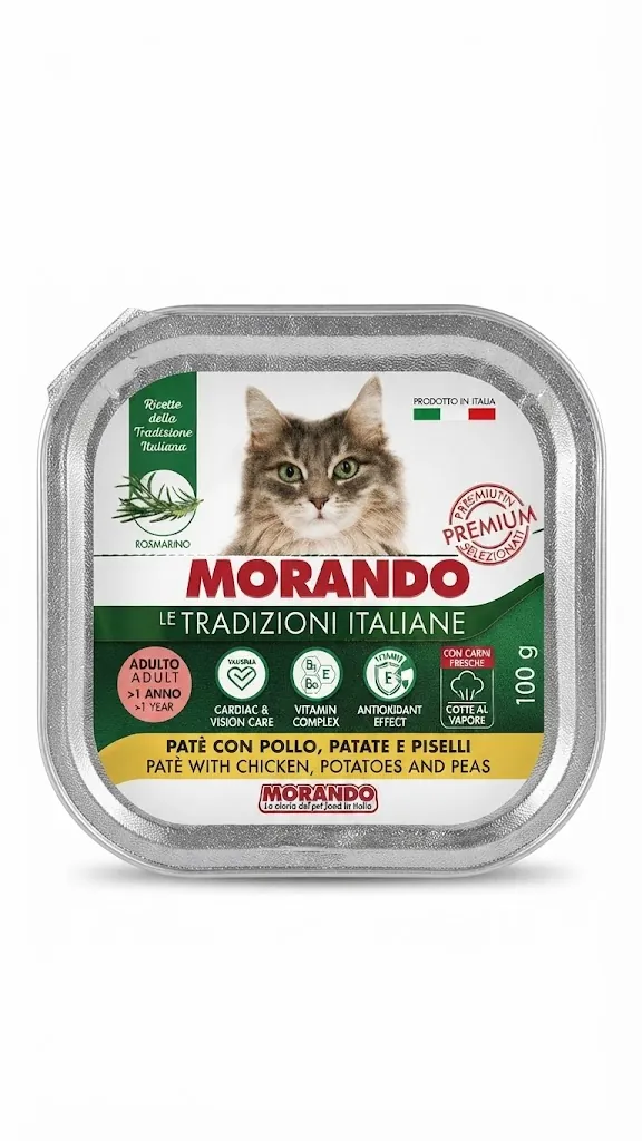 Корм вологий Morando Tradizioni для котів беззерновий паштет з куркою, картоплею та горохом, 100 г