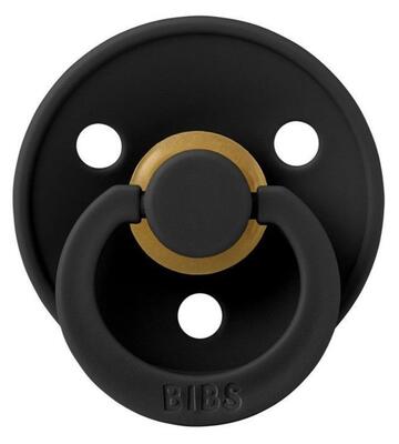 Пустышка латексная Bibs Colour круглая от 0 до 6 месяцев, черная, 1 шт