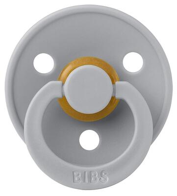 Пустышка латексная Bibs Colour круглая от 0 до 6 месяцев, серая, 1 шт