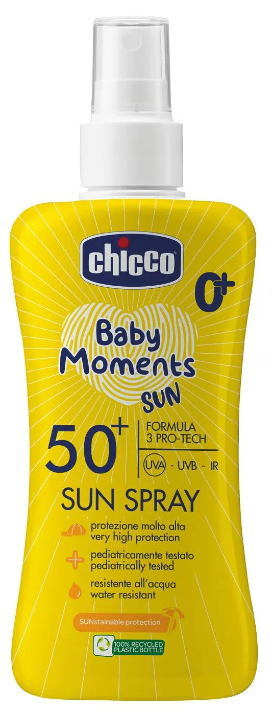 Молочко-спрей солнцезащитное Chicco Baby Moments Sun SPF50+ (12726.00), 150 мл