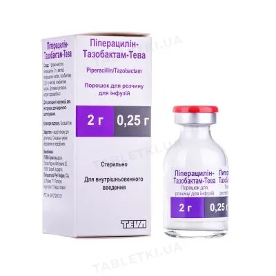 Піперацилін-тазобактам-Тева порошок для р-ну д/інф. по 4 г/0.5 г №1 у флак.