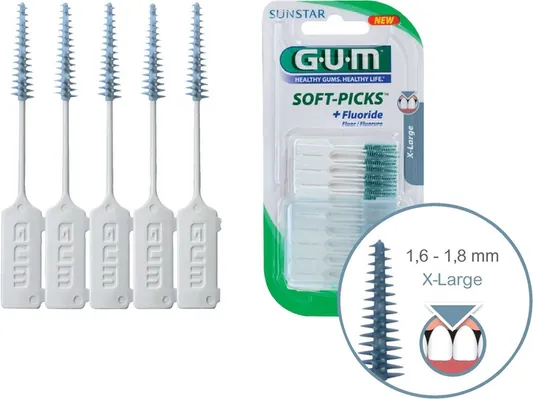 Набір інтердентальних щіток GUM Soft-Picks з фторидом, дуже великі, 40 шт