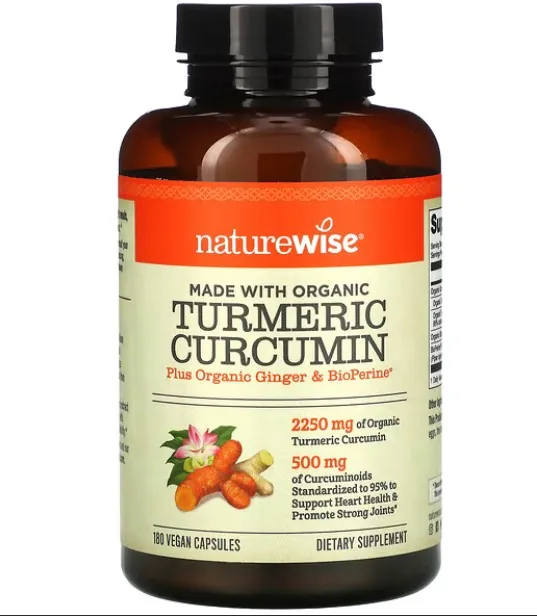 Куркумін NatureWise Curcumin з органічної куркуми, 180 веганських капсул