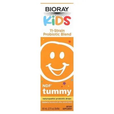Пробіотики Bioray Kids NDF Tummy для дітей суміш із 11 штамів зі смаком малини, 60 мл